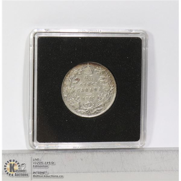 1907 HIGHER GRADE EDWARDIAN SILVER 25 CENT