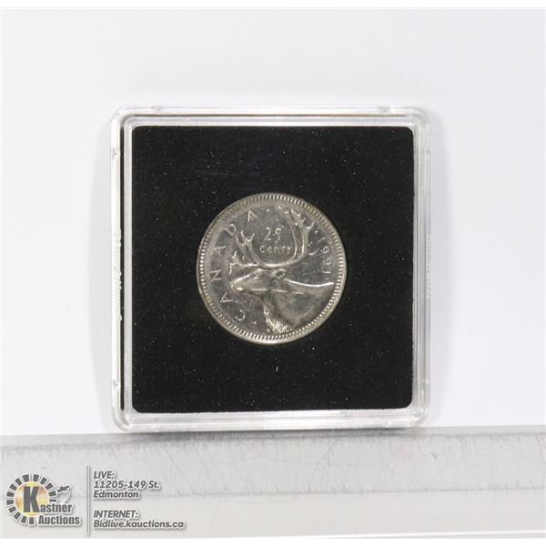 RARE 1991 CANADIAN CARIBOU 25 CENT COIN