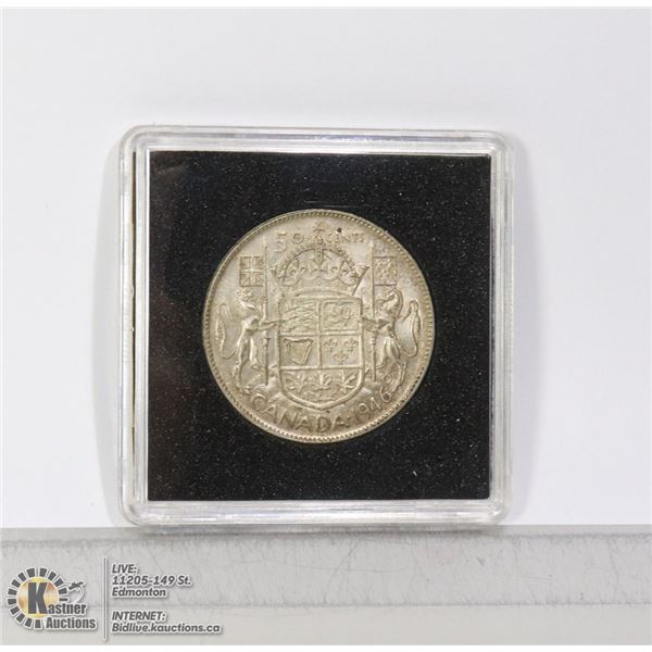1946 LOW MINTAGE CANADIAN SILVER 50 CENT COIN