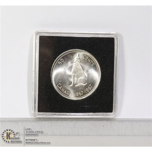BRILLIANT UNCIRCULATED 1967 CENTENNIAL 50 CENT