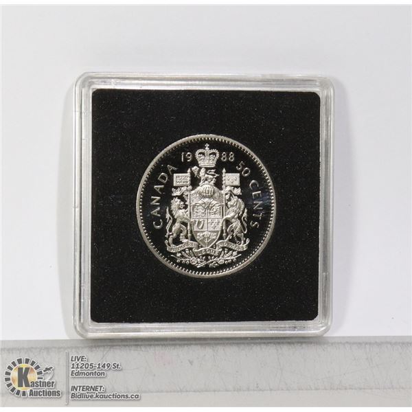 1988 CANADIAN 50 CENT PROOF FROSTED FINISH