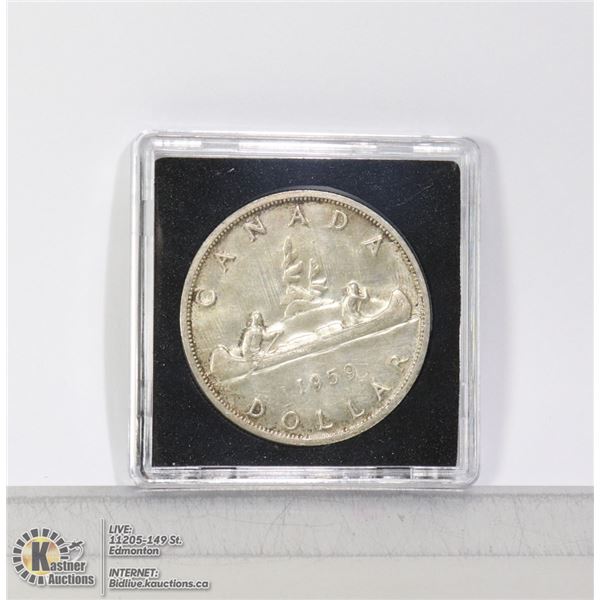 1959 CANADIAN SILVER DOLLAR COIN HIGHER GRADE