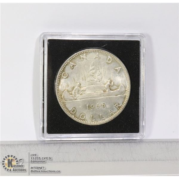 1966 LARGE BEADS VARIETY CANADIAN SILVER DOLLAR CO