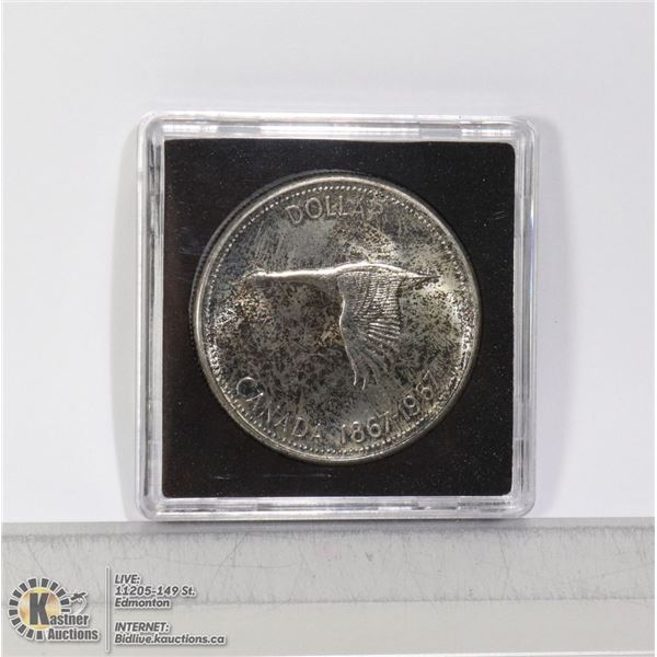 1967 CANADIAN CENTENNIAL SILVER DOLLAR COIN