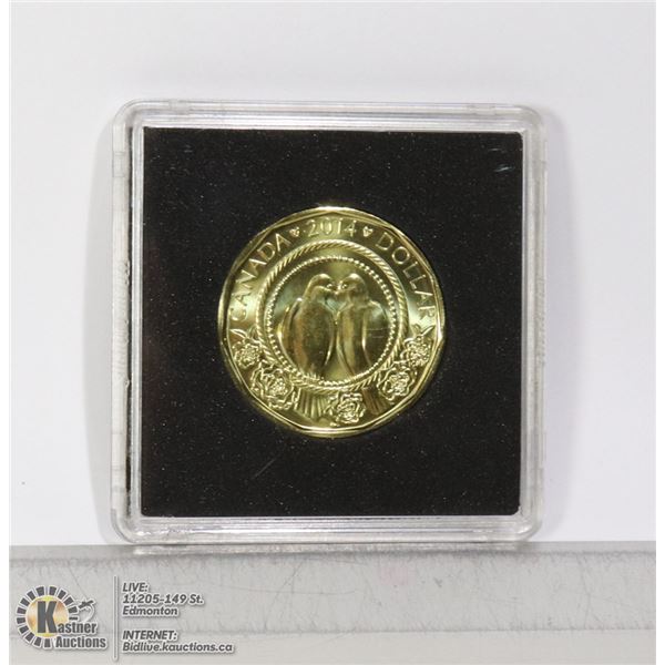 SCARCE 2014 TURTLE DOVE CANADIAN $1 COIN