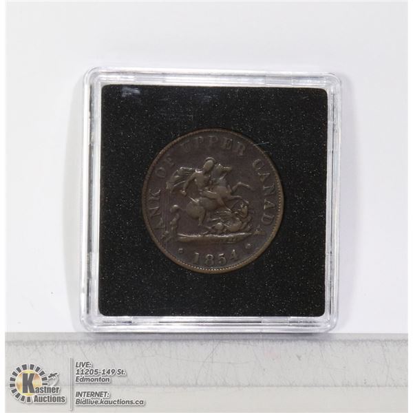 BANK OF UPPER CANADIAN 1/2 PENNY TOKEN 1854