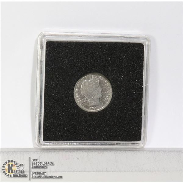 1909O USA SILVER BARBER 10 CENT COIN