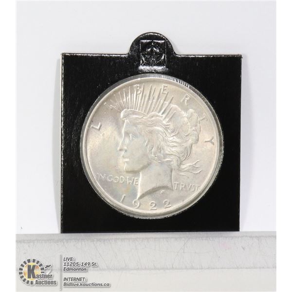1922 HIGHER GRADE USA SILVER PEACE DOLLAR COIN