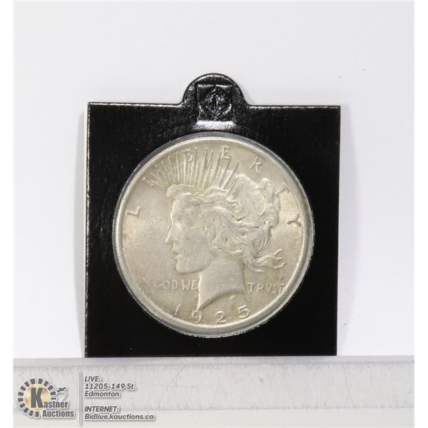 1925 USA SILVER PEACE DOLLAR COIN