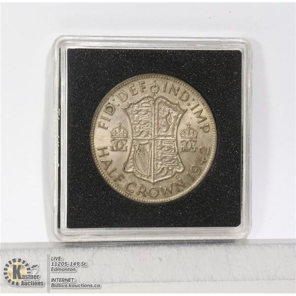 GREAT BRITAIN 1942 SILVER 1/2 CROWN