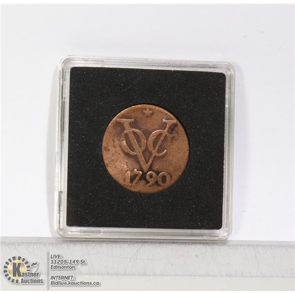 1790 DUTCH EAST INDIA COMPANY 1 DUIT COIN
