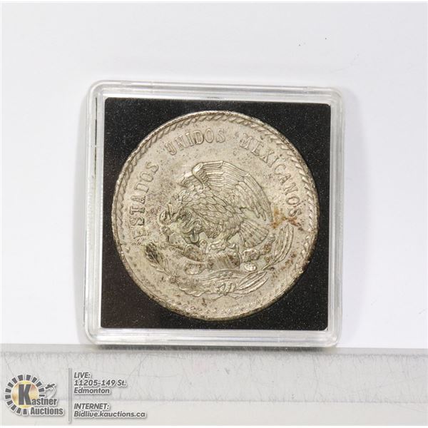 1948 30G SILVER MEXICO BULLION ISSUE 5 PESO COIN