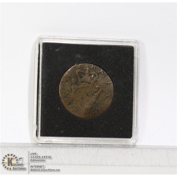 IRELAND 1769 1/2 PENNY COPPER COIN