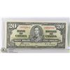 Image 1 : 1937 BANK OF CANADA $20 DOLLARS NOTE