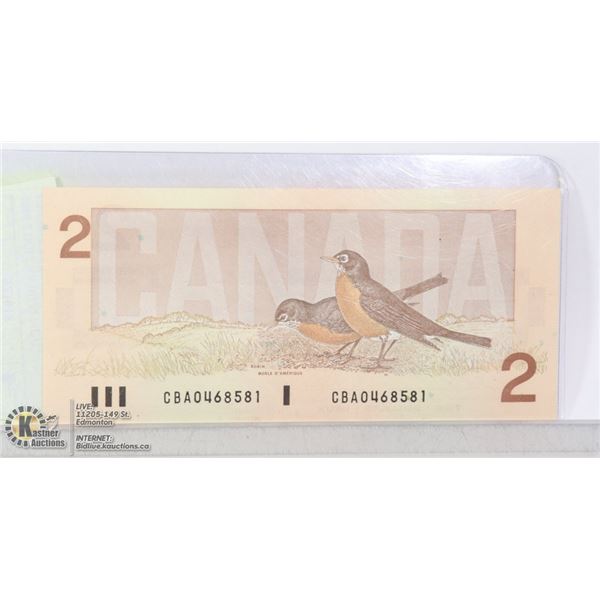 1986 2 DOLLAR BILL, MINT, UNCIRCULATED