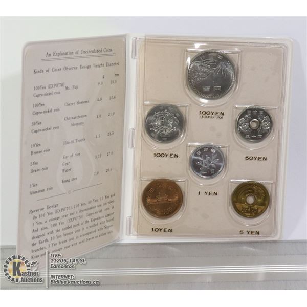 SCARCE 1970 JAPAN 6 COIN SET IN BOOKLET