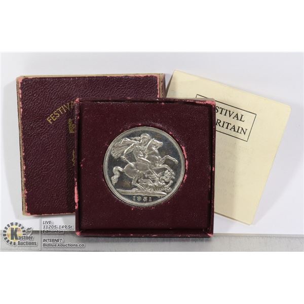 1551-1951 GREAT BRITAIN CROWN COIN/CASE