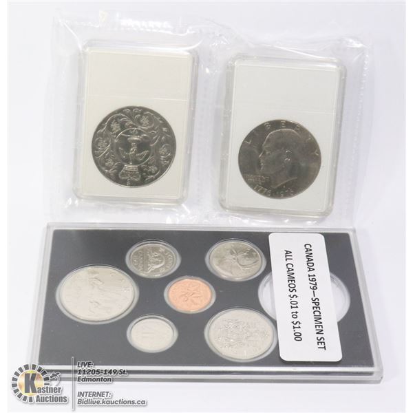 1979 SPECIMEN SET NO SILVER $1 + 2 SIL CLAD COINS
