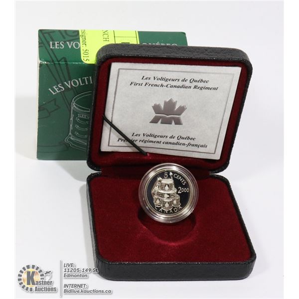 2000 SILVER CANADA FRENCH REGIMENT 5c COIN