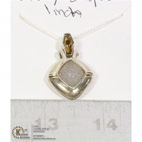 STERLING SILVER .925/14 KARAT GOLD PENDANT 1 INCH