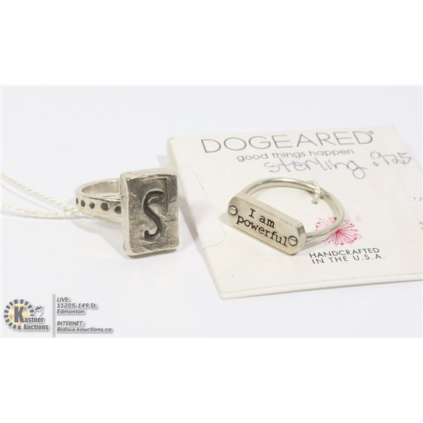 TWO STERLING SILVER RINGS