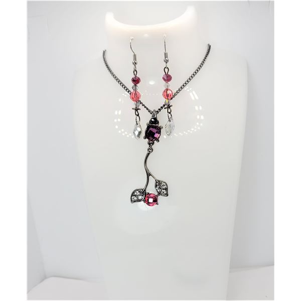 3)  SET IN BLACK RHODIUM PLATE A PURPLE, HOT