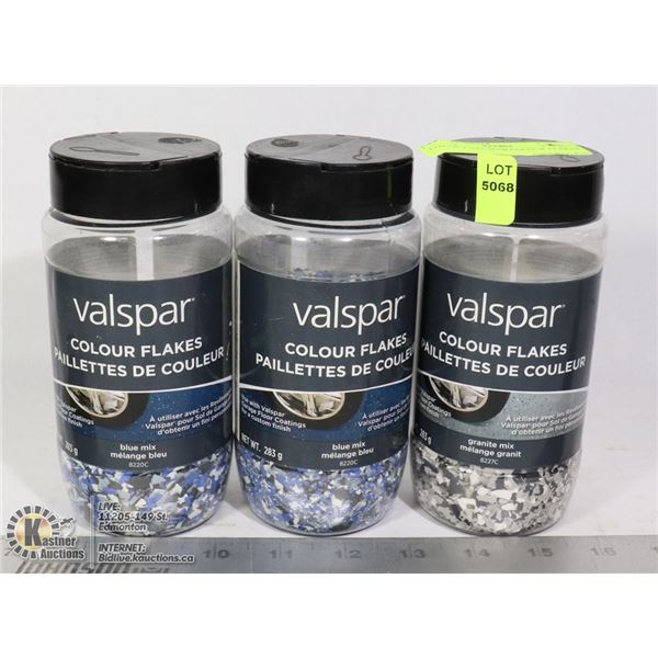 LOT OF 3 VALSPAR COLOUR FLAKES