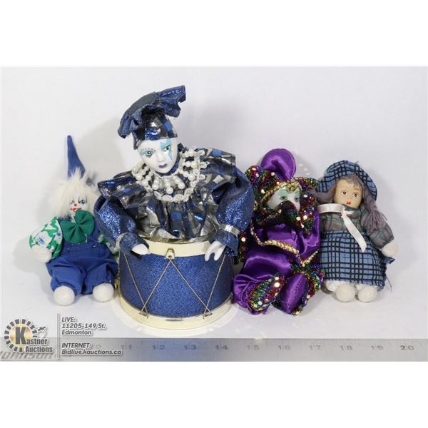 BOX OF VINTAGE PORCELAIN CLOWNS