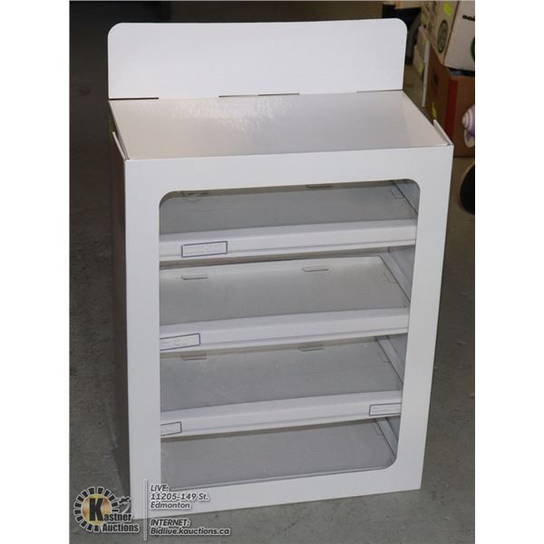 WHITE DISPLAY CASE (MADE OUT OF CARDBOARD)