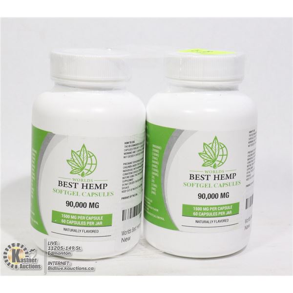 TWO BOTTLES OF WORLDS BEST HEMP SOFTGEL