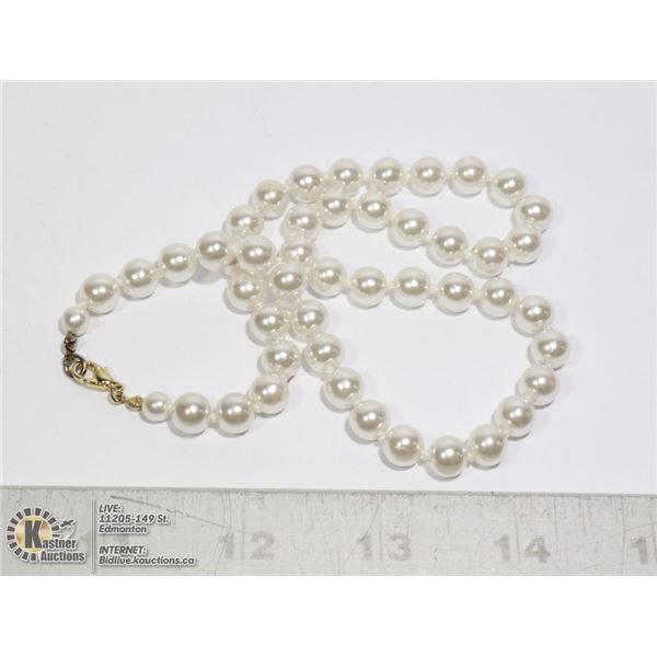 HAND KNOTTED FAUX PEARL NECKLACE