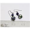 Image 1 : VINTAGE DROP EARRINGS HAND PAINTED BEADS
