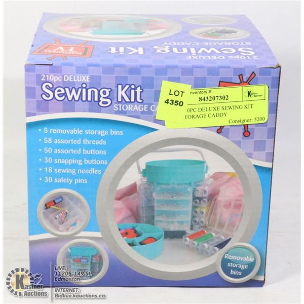 NEW 210PC DELUXE SEWING KIT AND STORAGE CADDY