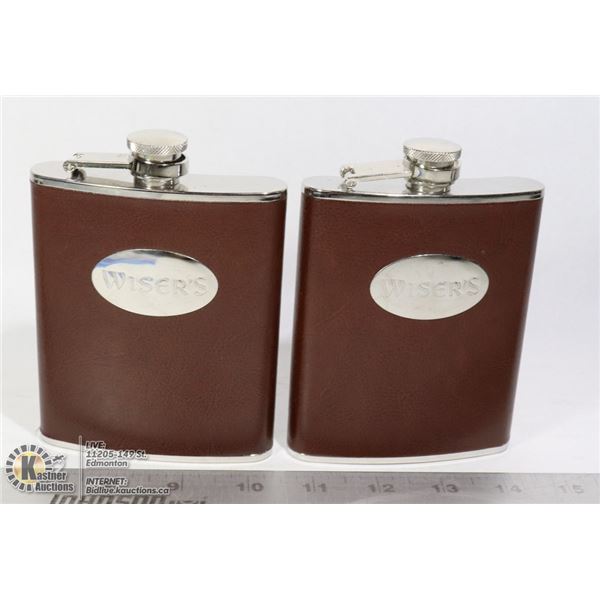 WISER'S WHISKEY FLASKS- 2- BRAND NEW