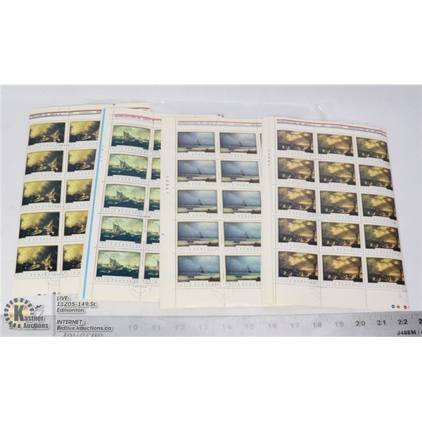 4 STAMP BLOCK SHEETS. 1971 POSTA ROMANA ART SERIES