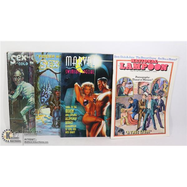 4 ADULT 1970'S MAGS - SEX TO SEXTY #75 & #91, NATI