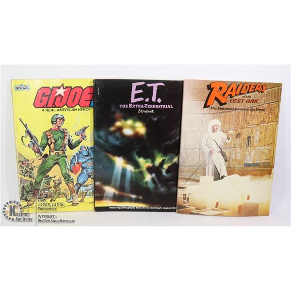 3 EARLY 80'S PUBLICATIONS - G.I. JOE, E.T. & RAIDE