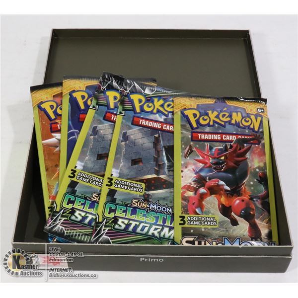 4 SEALED POKEMON 3 CARD BOOSTER PACKS