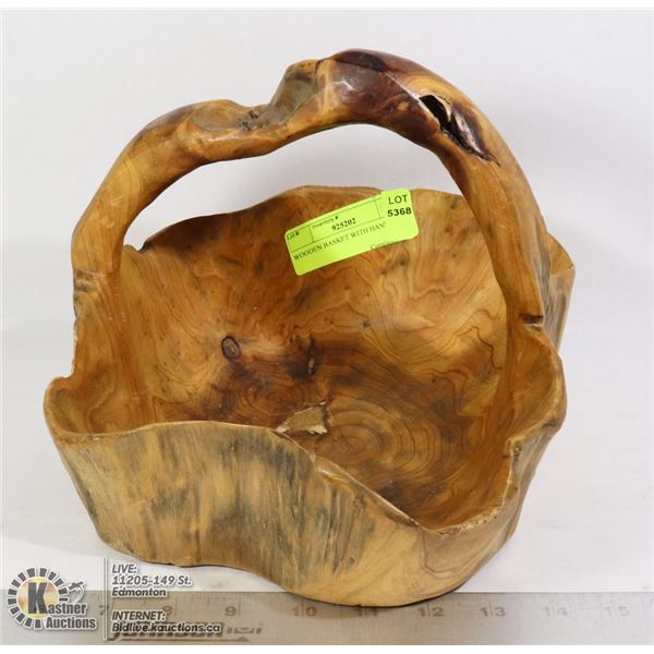 WOODEN BASKET WITH HANDLE