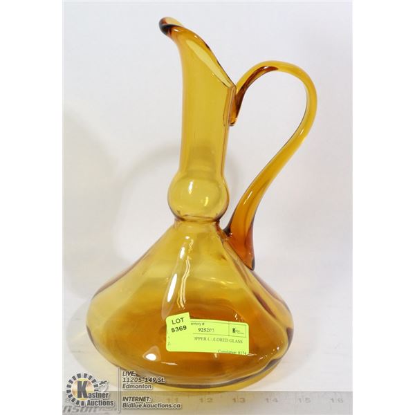 VINTAGE COPPER COLORED GLASS JUG