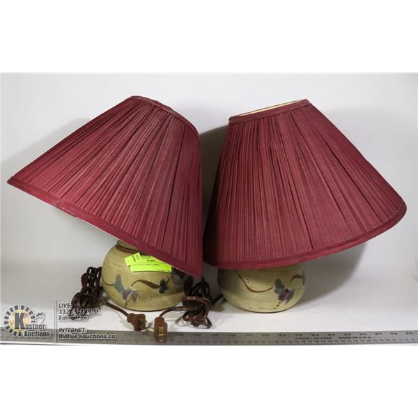 2 POTTERY TABLE LAMPS