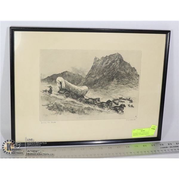 FRAMED EARLY 20TH CENTURY ORIGINAL ETCHING JOINING