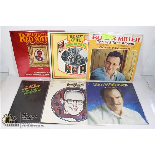 BUNDLE OF 6 COUNTRY RECORDS INCLUDING ROGER MILLER