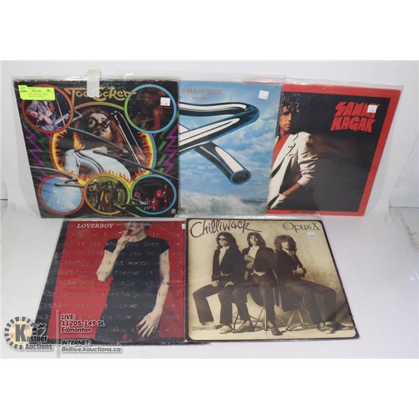 BUNDLE OF 5 ROCK RECORDS INCLUDING JOE COCKER,