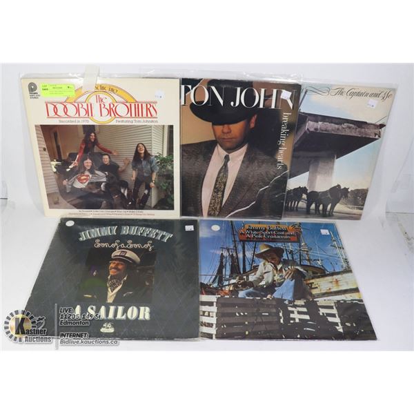BUNDLE OF 5 RECORDS INCLUDING THE DOOBIE BROTHERS,