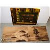 Image 1 : THREE VINTAGE PAINTINGS. #1 OCEAN PRINT, #2 OCEAN