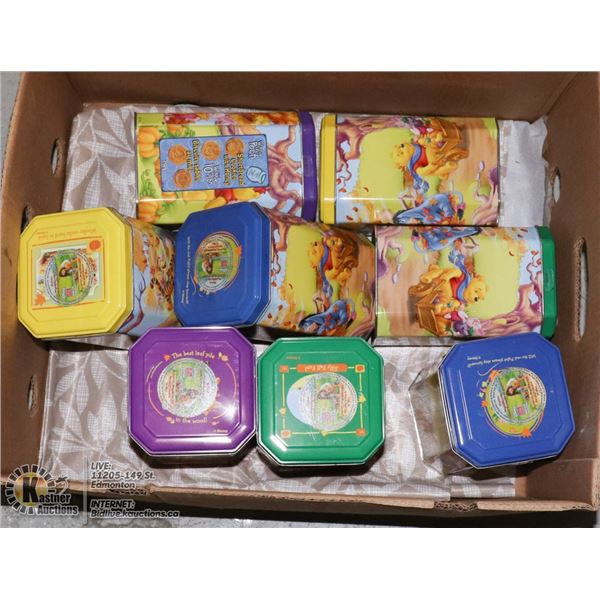 BOX OF WINNIE THE POOH COLLECTOR TINS