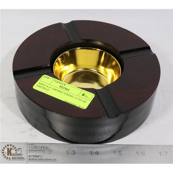 ASH-CA-4  CHERRY FINISH -4 CIGAR ASHTRAY