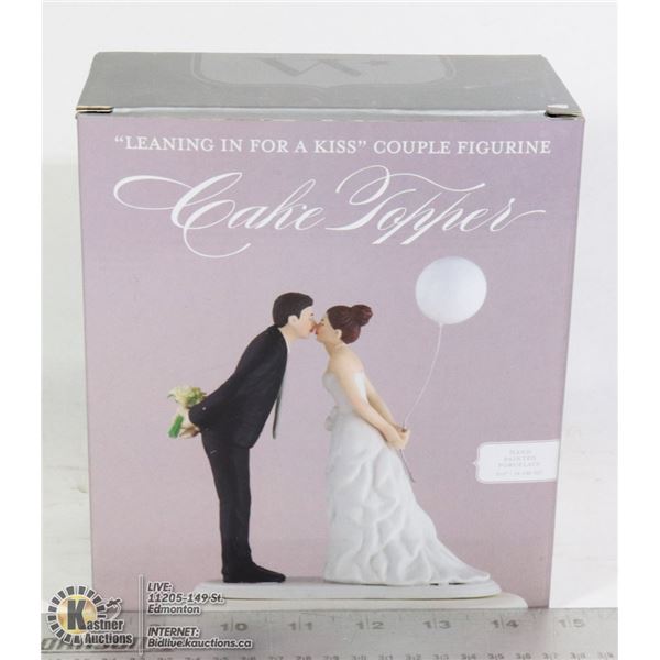 LEANING IN FOR A KISS COUPLE FIGURINE