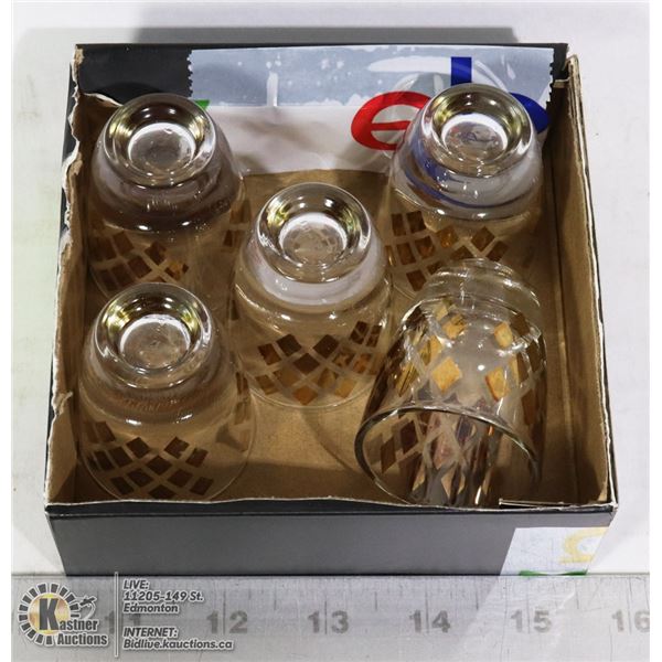 SET OF 5 VINTAGE MADE IN FRANCE SHOT GLASSES